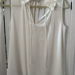 NWT Loft Elegant White Sleeveless Blouse